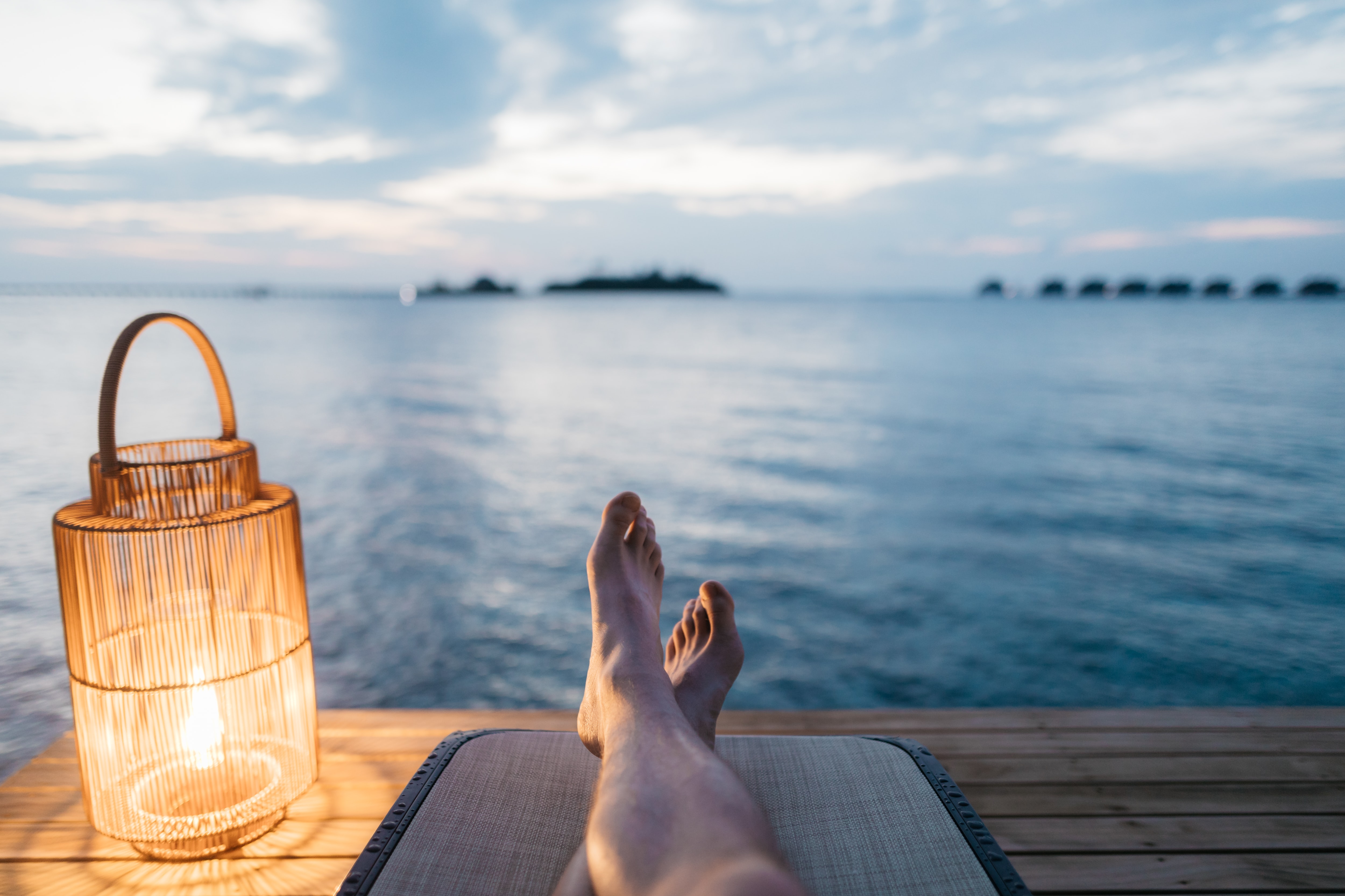 Relaxing by the water