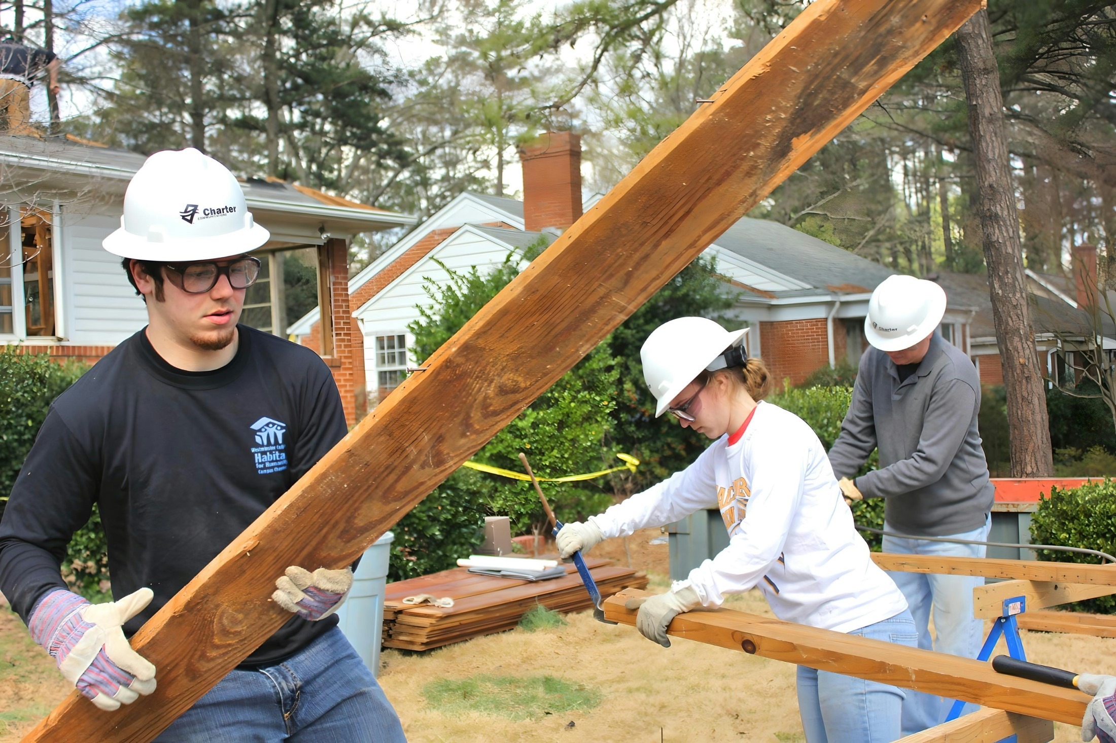 Summer service building a house